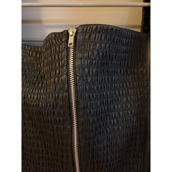 Avec Les‎ Filles Vegan Leather Puff Sleeve Cropped Top Size L Black NWT - Picture 7 of 14